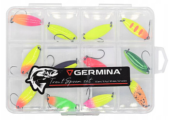 Zestaw wahadłówek Germina Trout Spoon z pudełkiem
