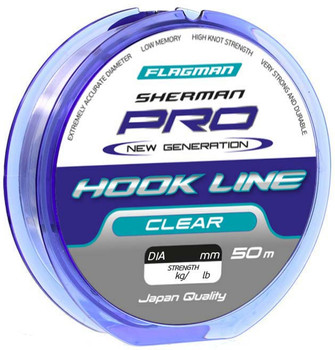 Żyłka Flagman Sherman Pro Hook Line 0.128mm 1.49kg 50m Clear